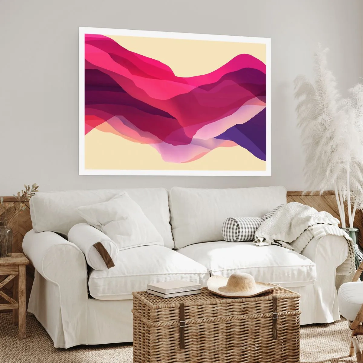 Plakat - Bølger i lilla - 50x40 cm