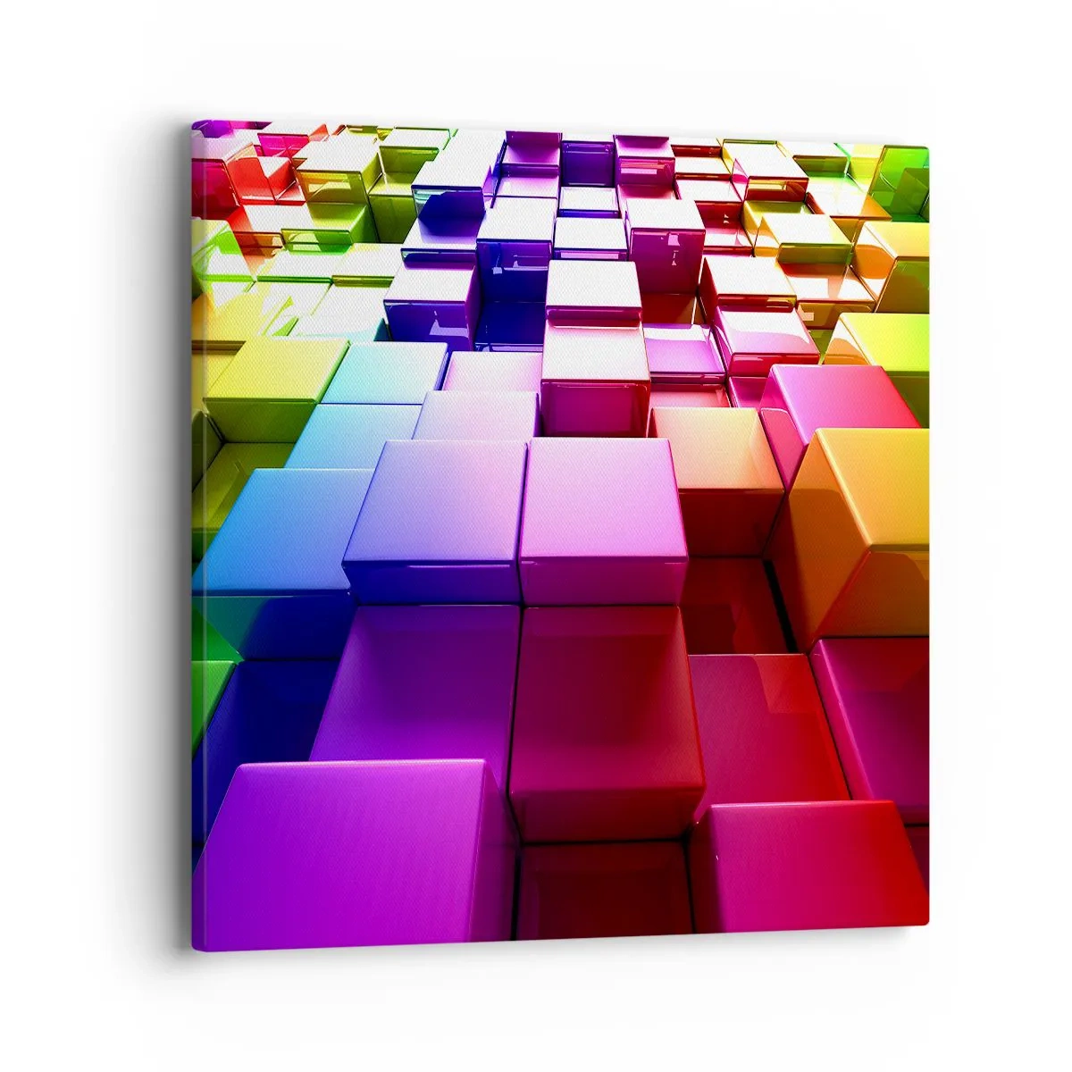 Lærredstryk - Billede på lærred - Op-art sammen som et team - 40x40 cm