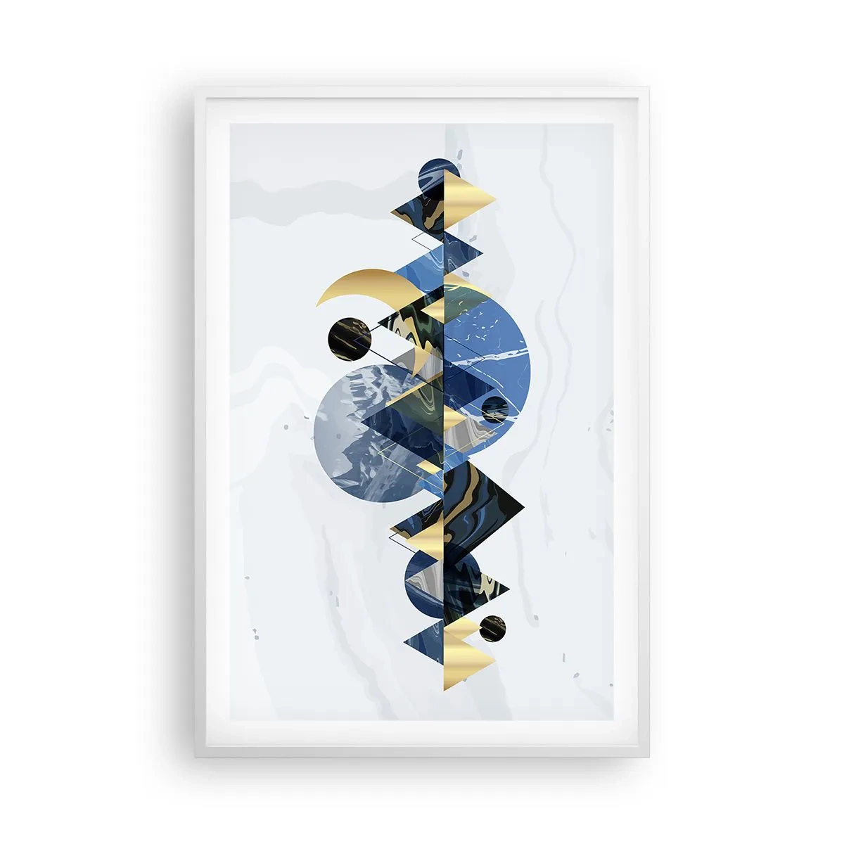 Plakat i hvid ramme - Geometrisk landskab - 61x91 cm