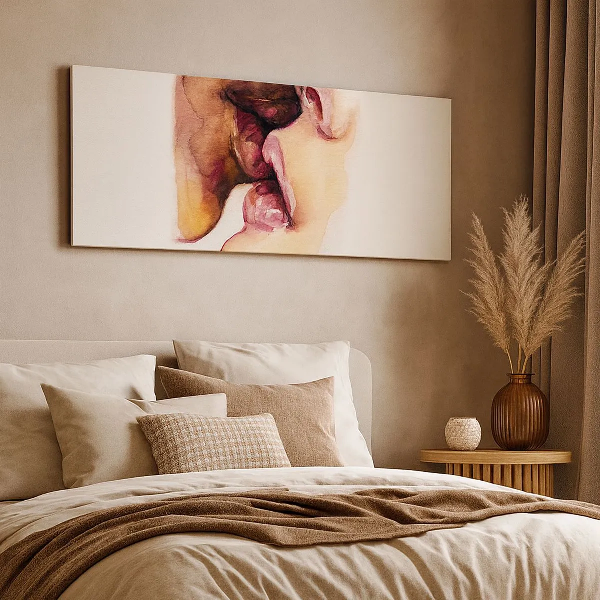 Lærredstryk - Billede på lærred - Som nat og dag, jord og himmel - 100x40 cm