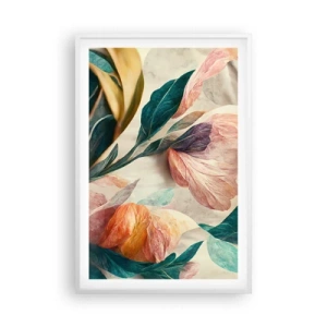 Plakat i hvid ramme - Blomster på de sydlige øer - 61x91 cm