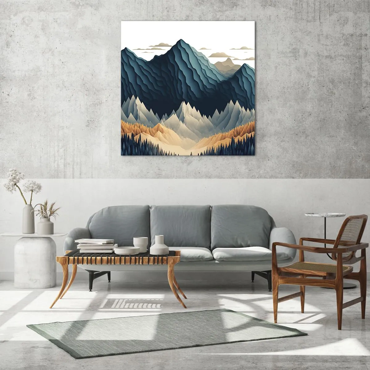 Billede på glas - Perfekt bjerglandskab - 50x50 cm
