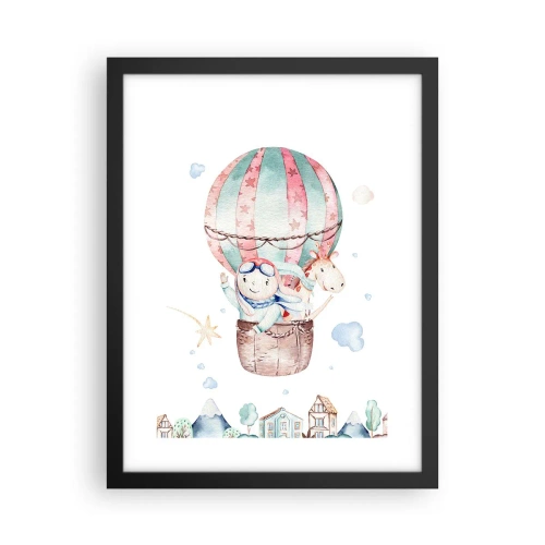 Plakat i sort ramme - Vi er snart tilbage! - 30x40 cm