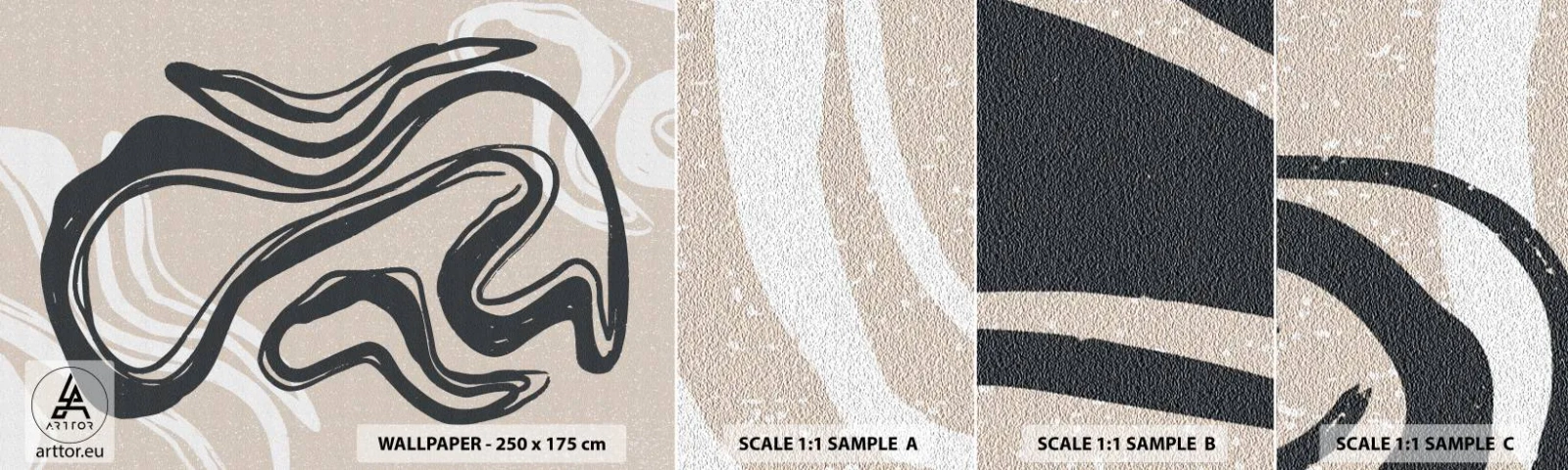 Prøve Fototapet Selvklæbende Deluxe Sticker - Multipliceret udtryk - Minimalisme, Boho, skandinavisk - 100x30 cm