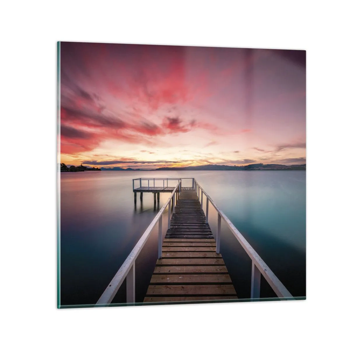 Billede på glas - Aftenens blide flamme - 70x70 cm