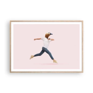 Plakat i ramme af lyst egetræ - En knivspids absurditet - 100x70 cm