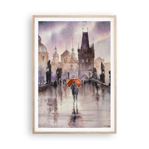 Plakat i ramme af lyst egetræ - Folk forandrer sig ikke - 70x100 cm