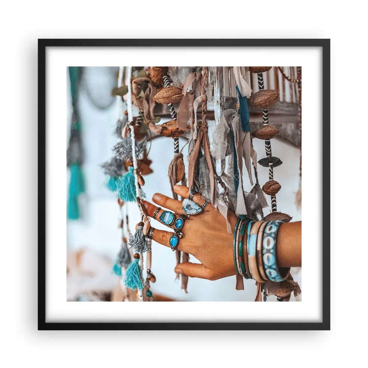 Plakat i sort ramme - Lokale skatte - 50x50 cm