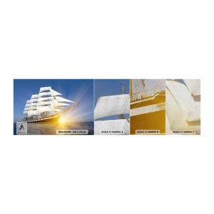 Prøve Fototapet Premium Sand - Deres tid vil aldrig gå forbi - Hav, Sejlskib, Skib - 100x30 cm