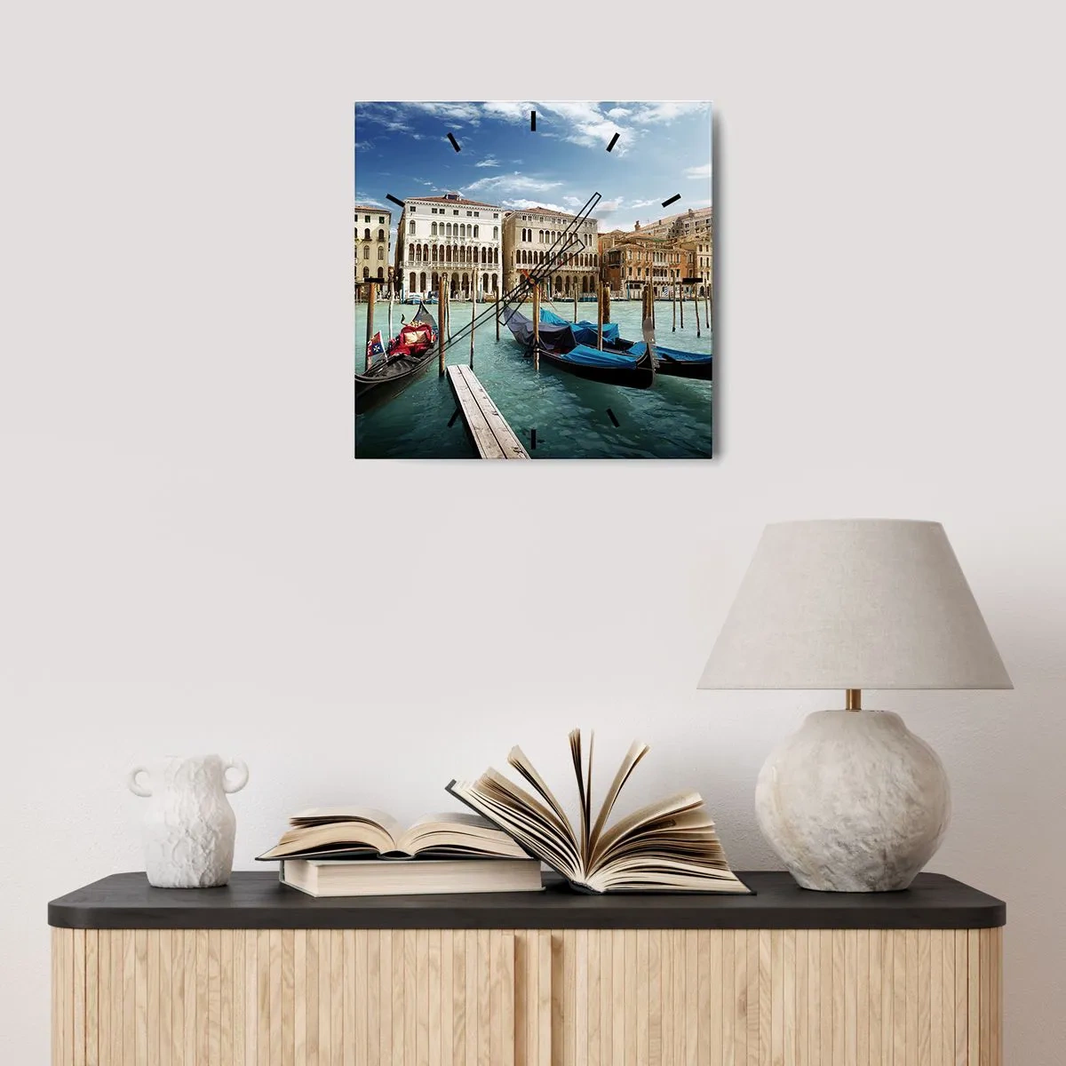 Vægur, Uret - Paladser i blåt - 30x30 cm