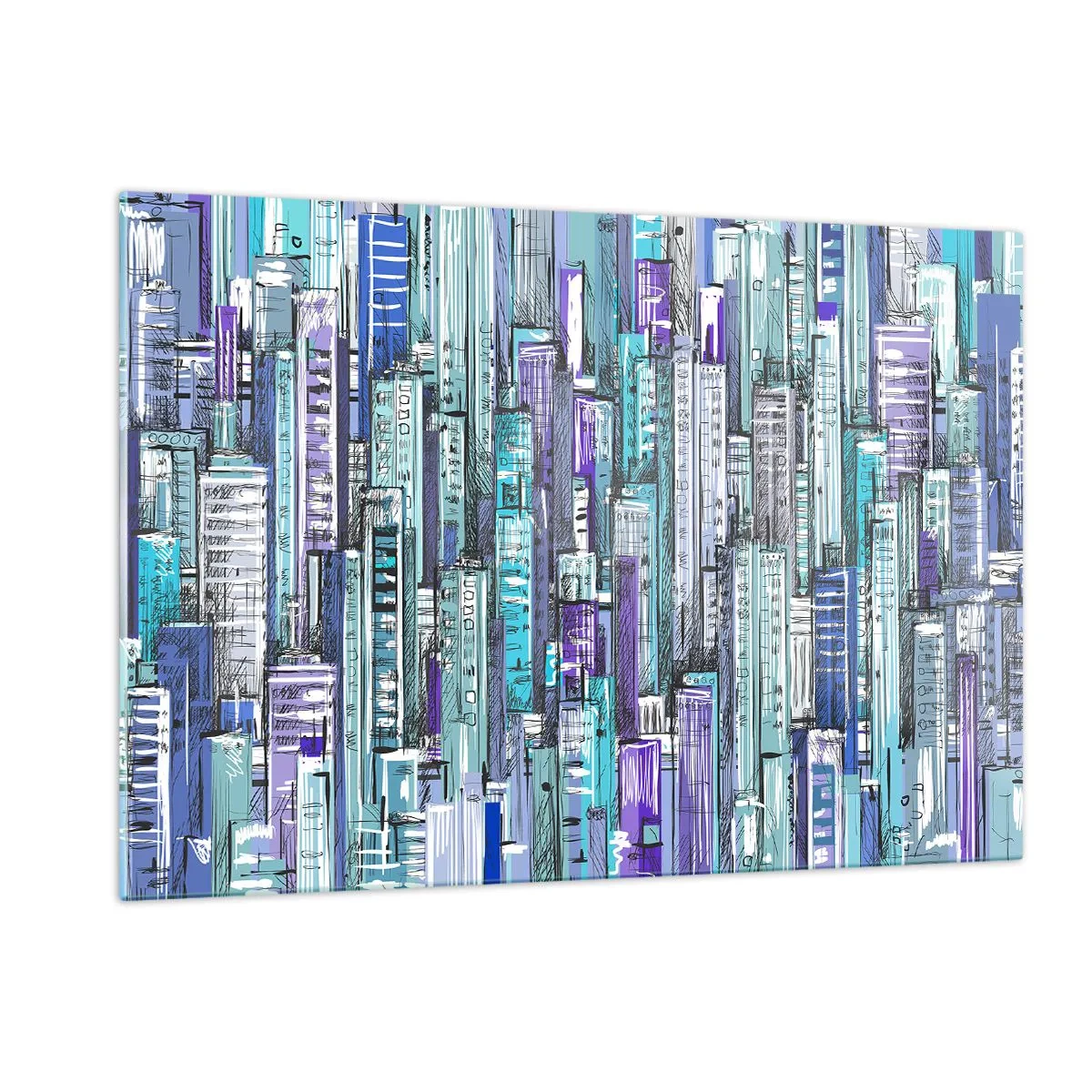 Billede på glas - Blå fra himlen - 120x80 cm