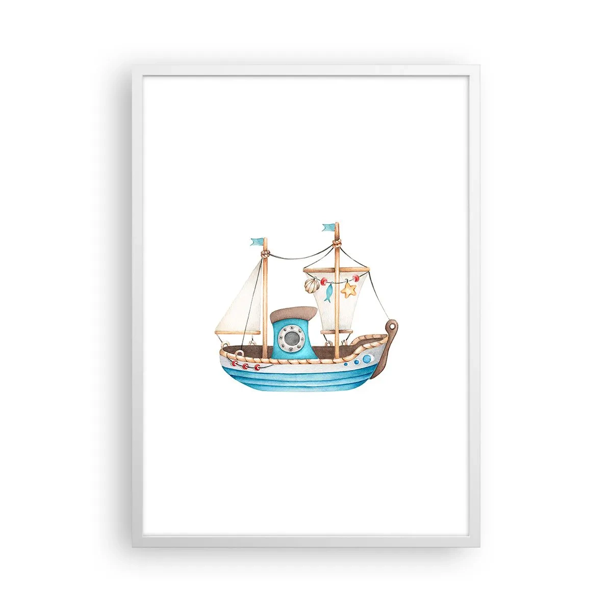 Plakat i hvid ramme - Ohøj, eventyr! - 50x70 cm