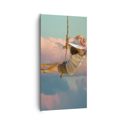 Lærredstryk - Billede på lærred - Sjov i skyerne - 65x120 cm