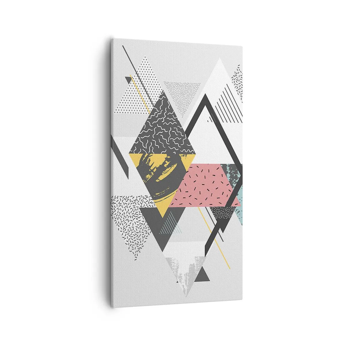 Lærredstryk - Billede på lærred - Variation af trekanter og rhomber - 55x100 cm