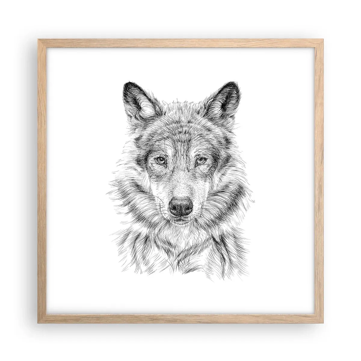 Plakat i ramme af lyst egetræ - En født leder - 50x50 cm