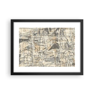 Plakat i sort ramme - Venter på at blive afkodet - 40x30 cm