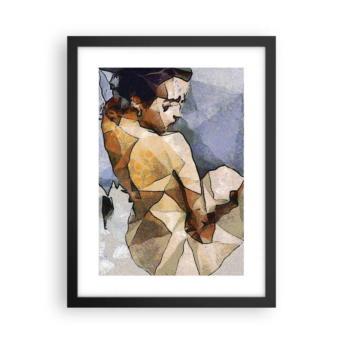 Plakat i sort ramme - I kubismens ånd - 30x40 cm