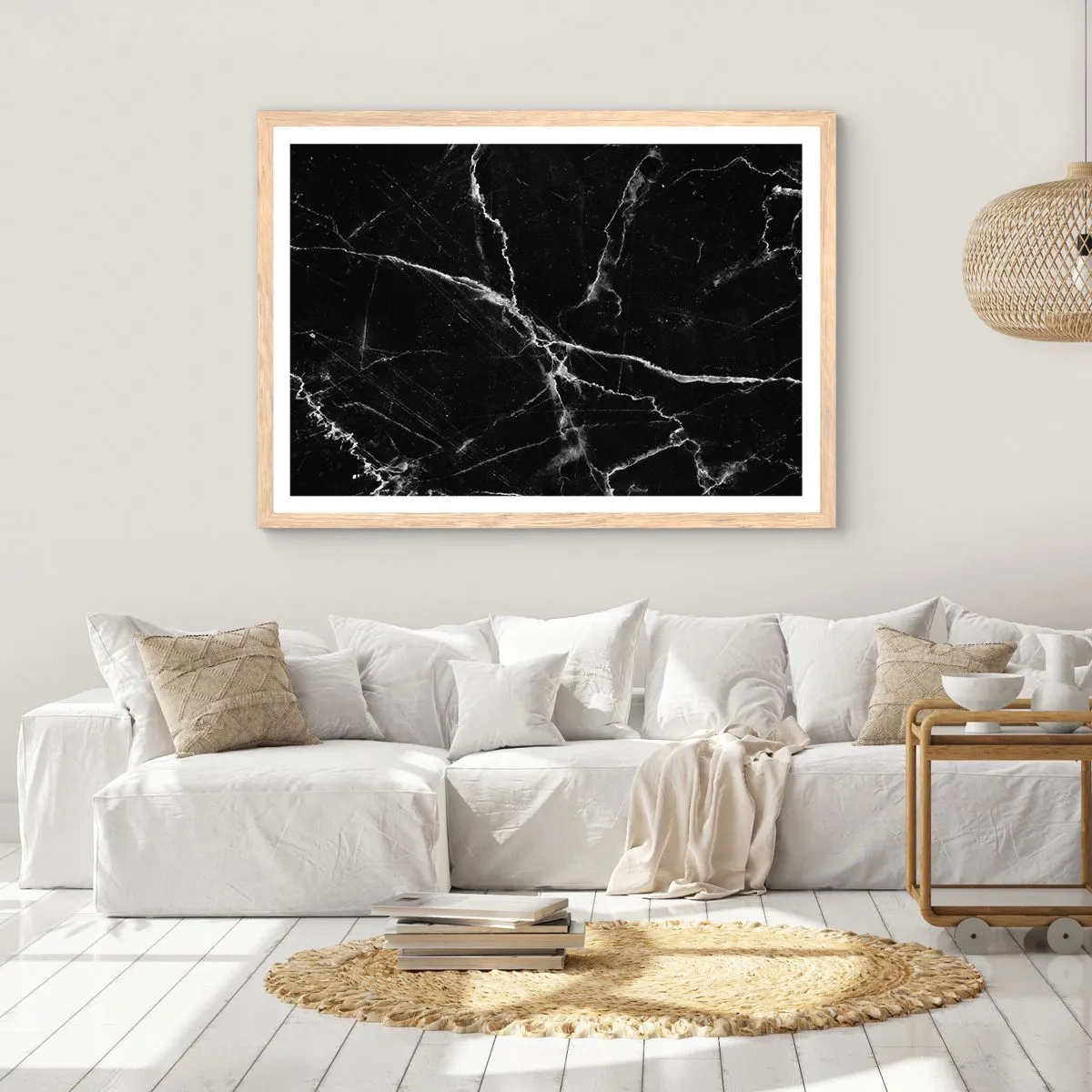 Plakat i ramme af lyst egetræ - Stenens hemmelige liv - 100x70 cm