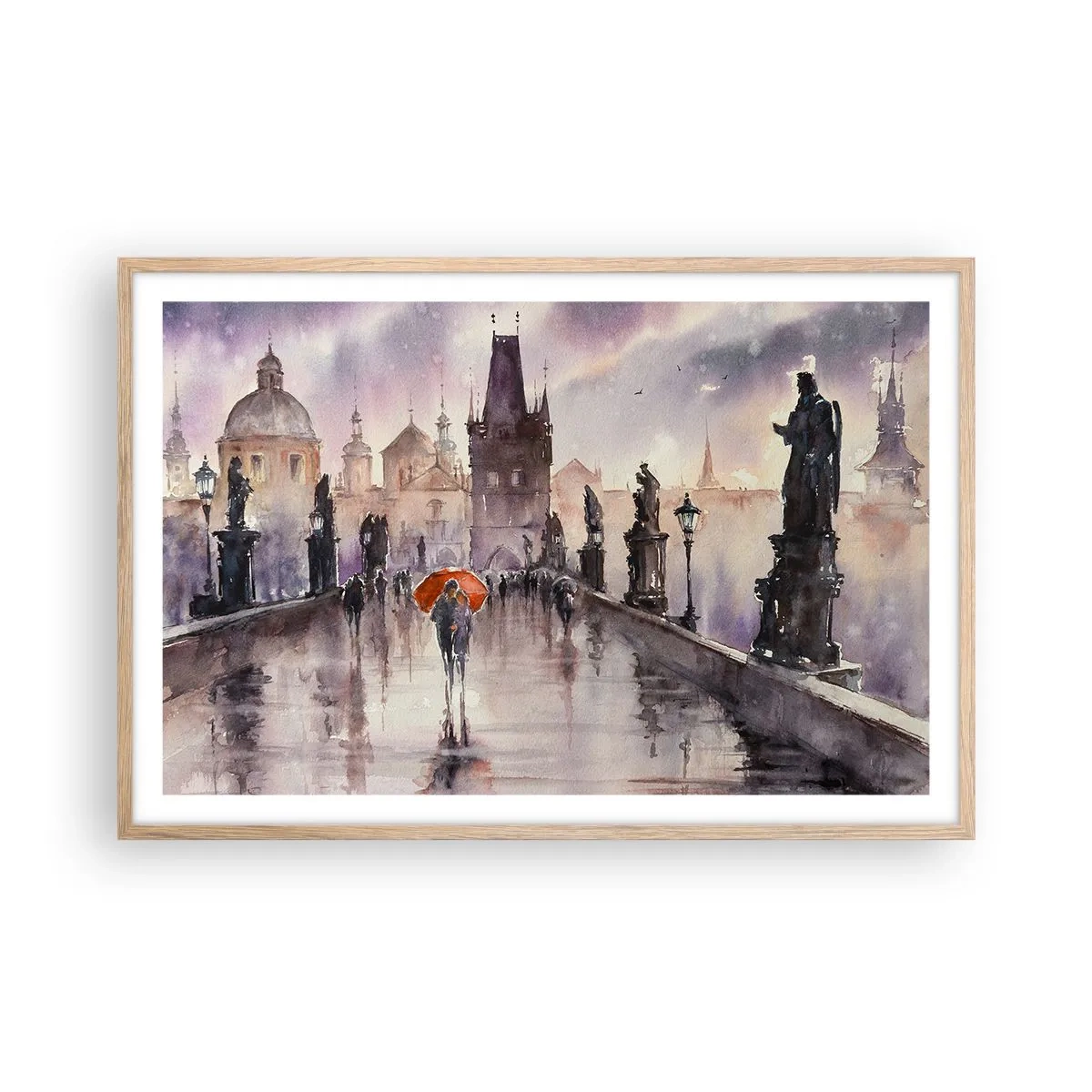 Plakat i ramme af lyst egetræ - Folk forandrer sig ikke - 91x61 cm