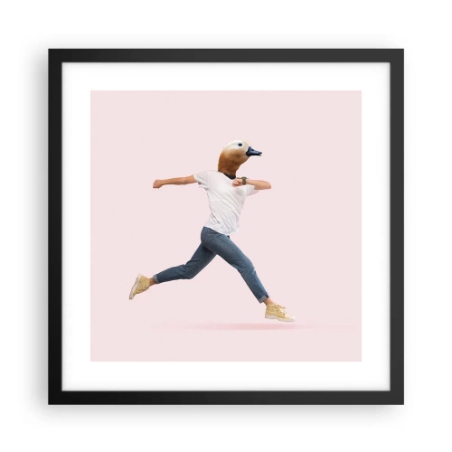 Plakat i sort ramme - En knivspids absurditet - 40x40 cm