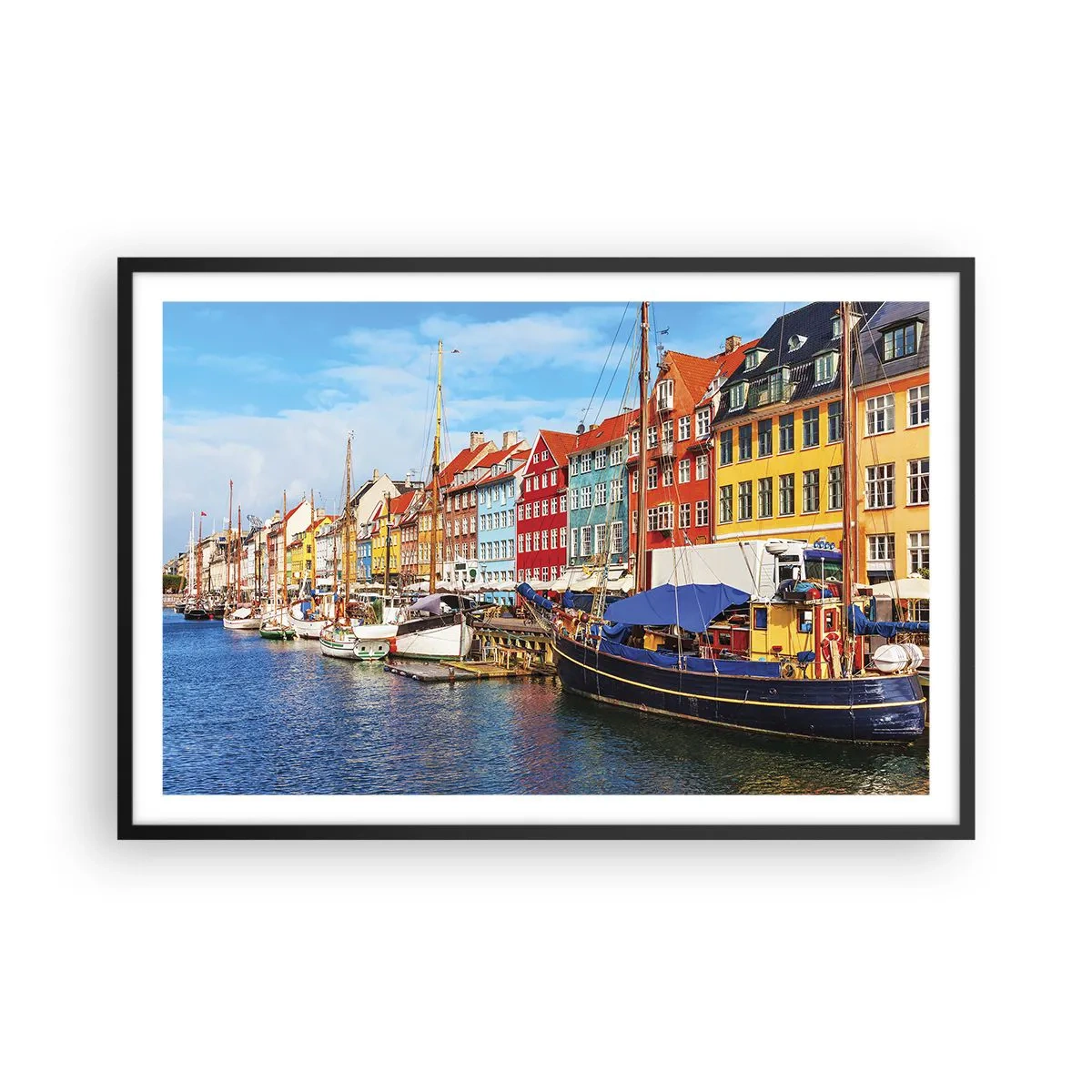 Plakat i sort ramme - Glædelig kaj - 91x61 cm