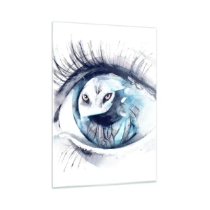 Billede på glas - Øje mod øje med vildskab - 50x70 cm