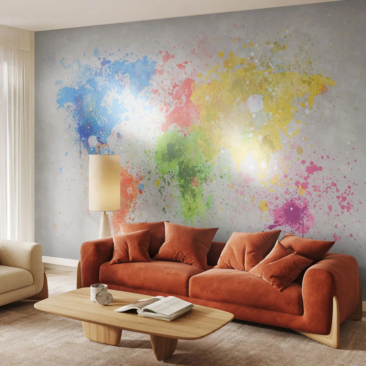 Fototapet Premium Sand - Alle verdens farver - Verdenskort, Kontinenter, Rejser - 100x70 cm