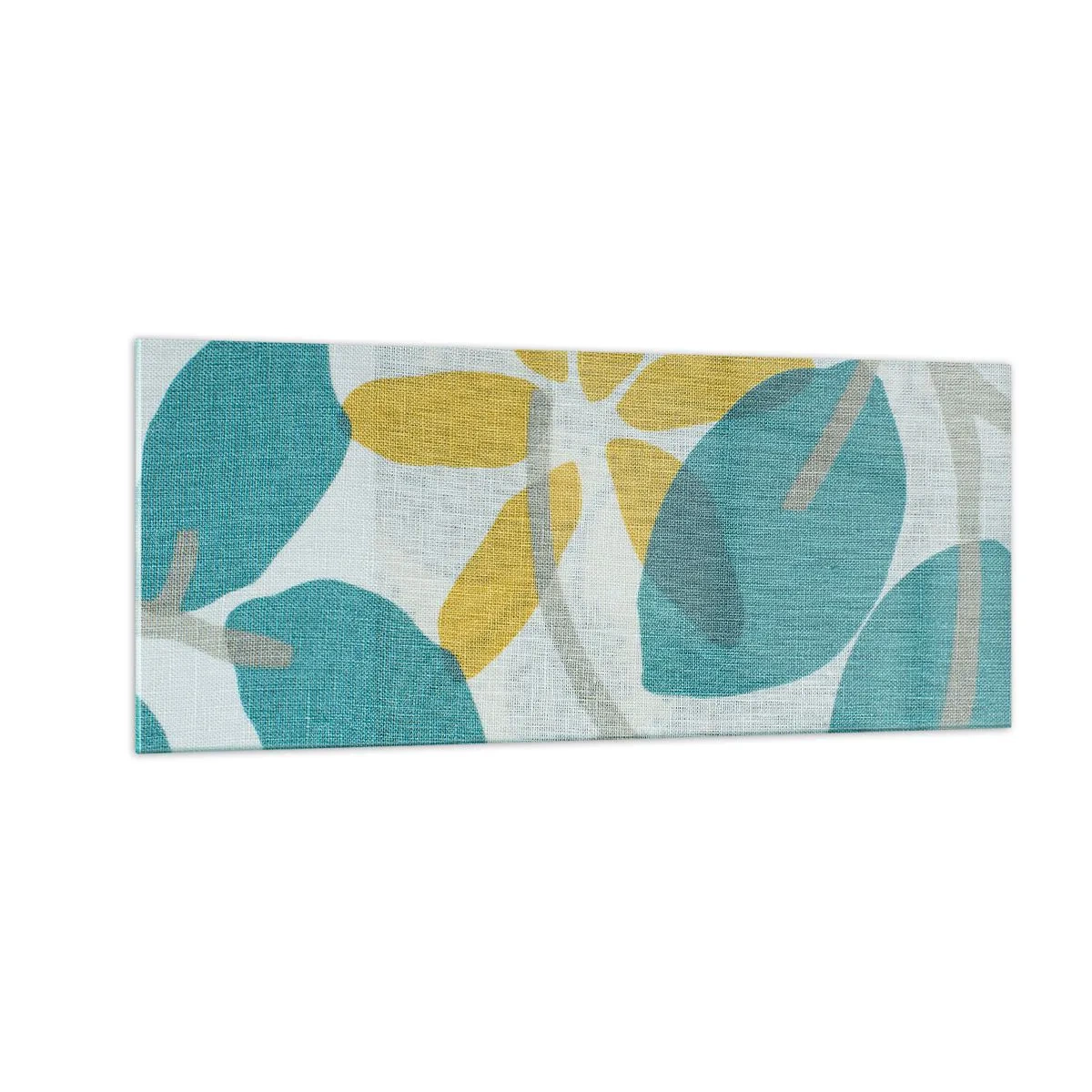 Billede på glas - Blandt azurblå blade - 100x40 cm