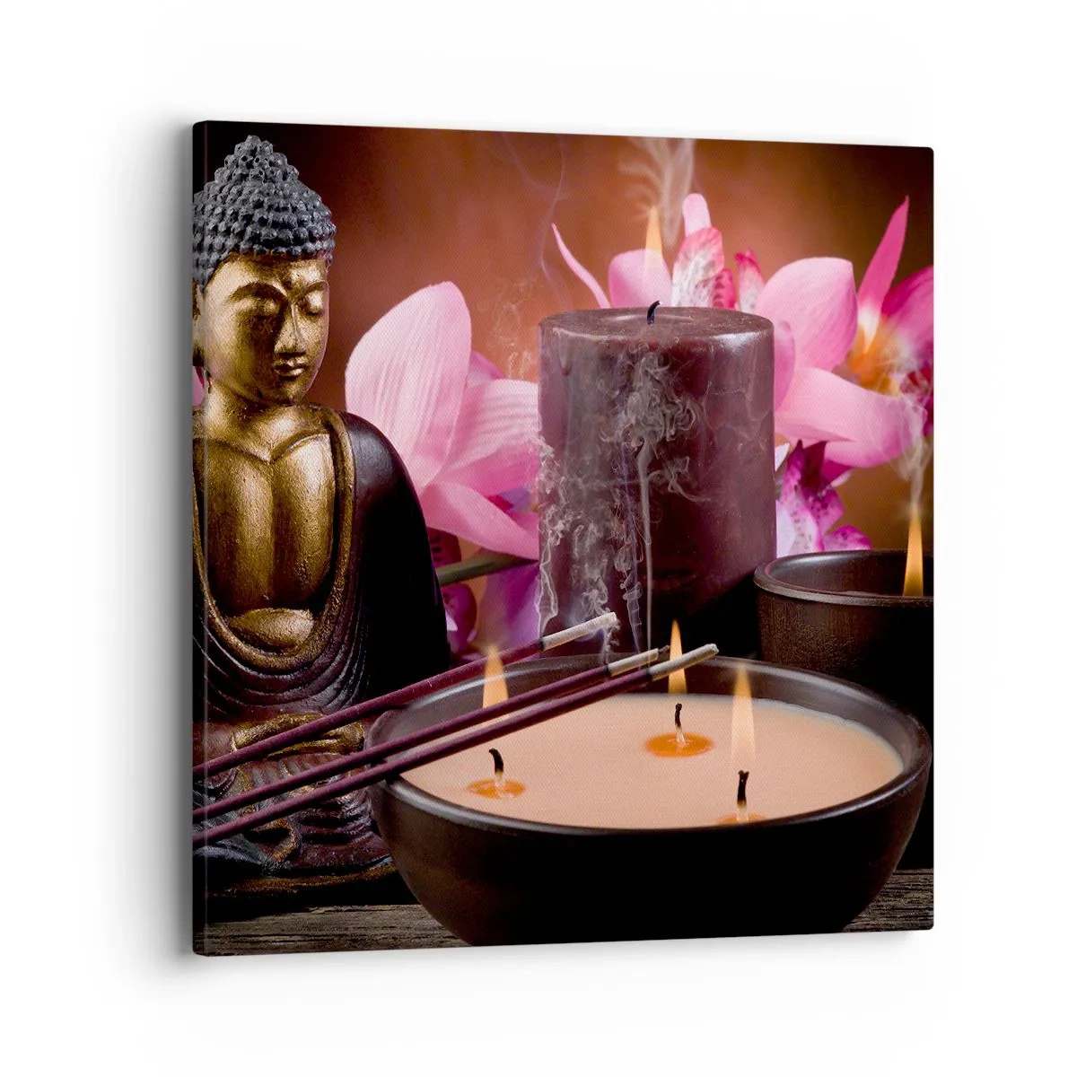 Lærredstryk - Billede på lærred - Rydde sindet, berolige kroppen - 40x40 cm