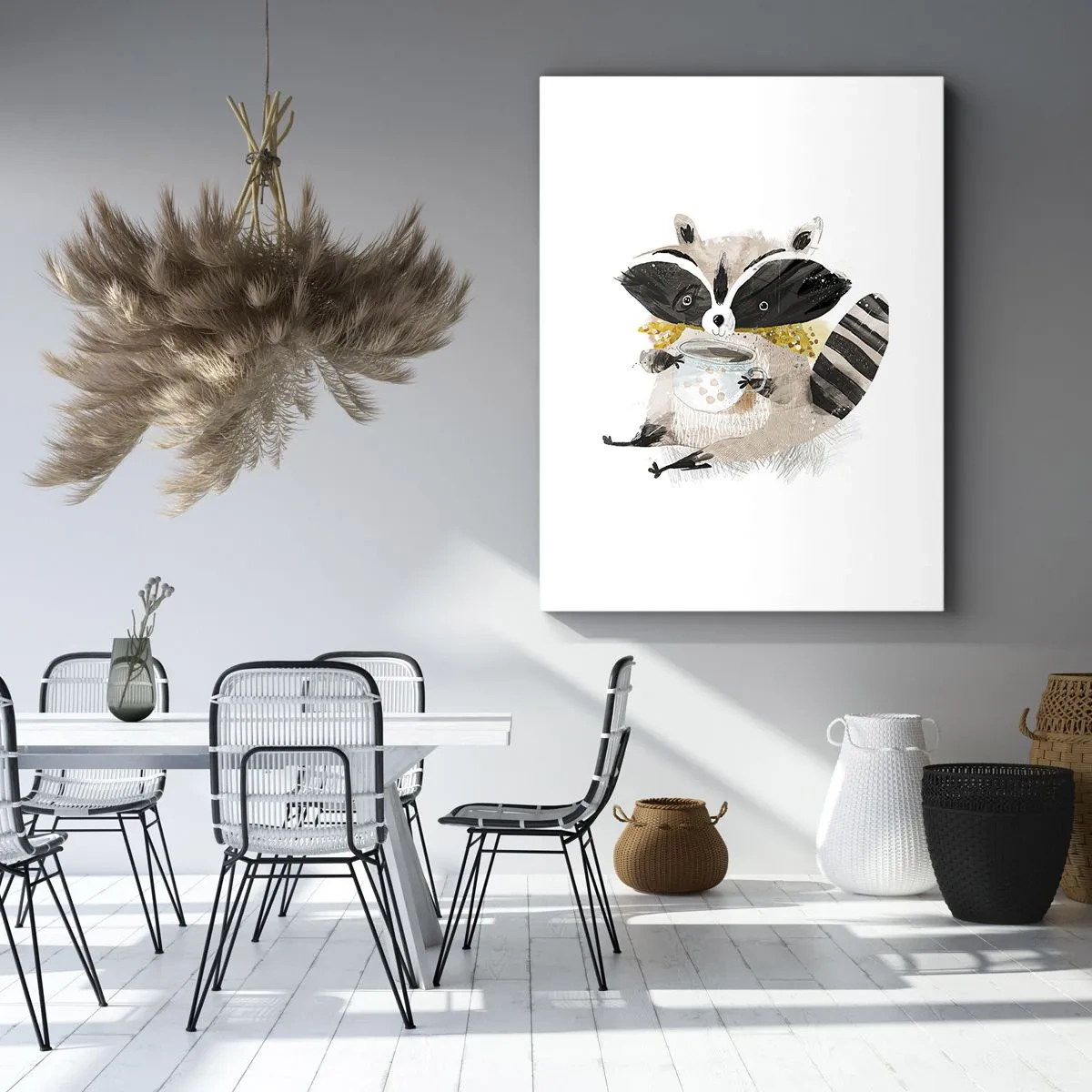 Lærredstryk - Billede på lærred - Min ven vaskebjørnen - 50x70 cm