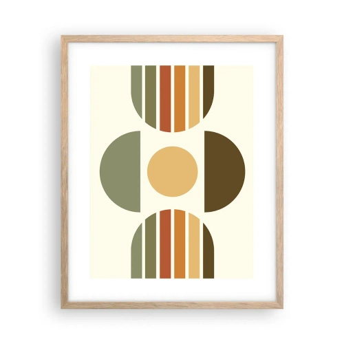 Plakat i ramme af lyst egetræ - I jordfarver - 40x50 cm