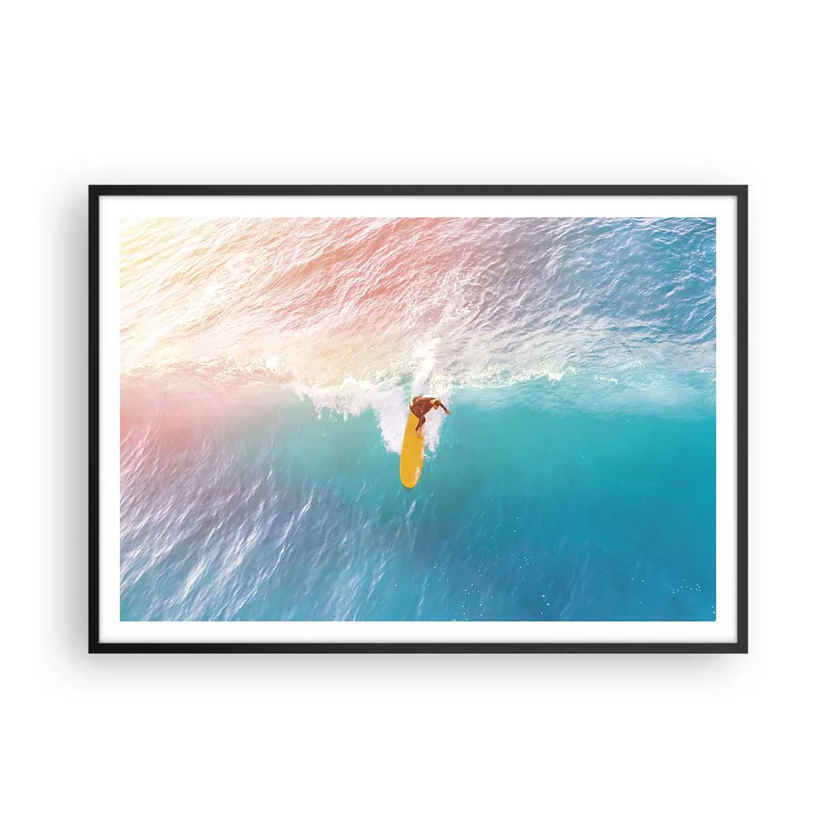 Plakat i sort ramme - Ocean rytter - 100x70 cm