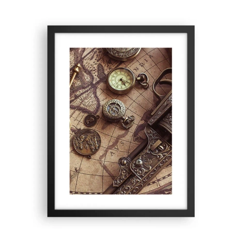 Plakat i sort ramme - Opkald til eventyr - 30x40 cm