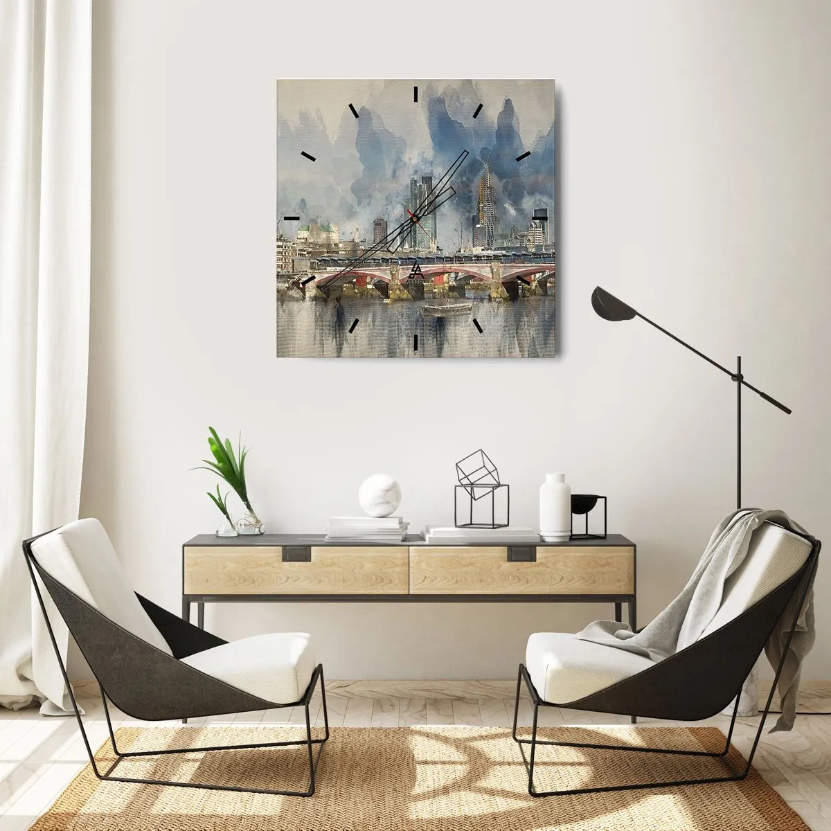 Vægur, Uret - London i al sin pragt - 30x30 cm