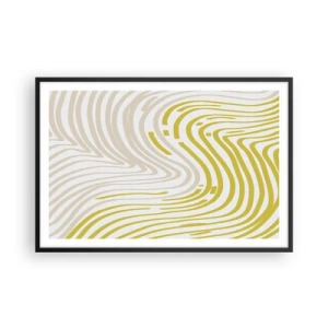 Plakat i sort ramme - Komposition med et blidt sving - 91x61 cm