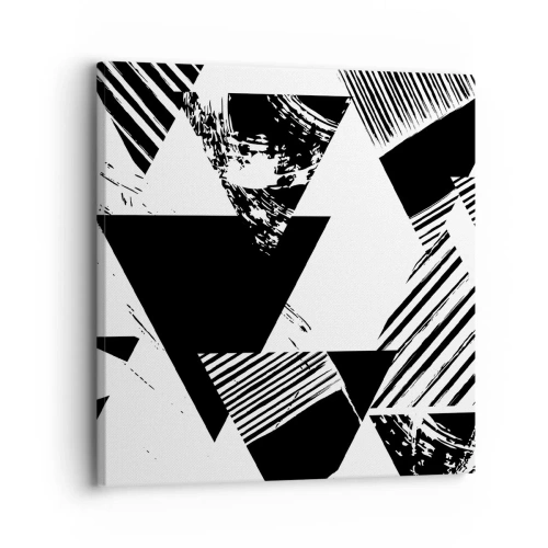 Lærredstryk - Billede på lærred - Regn af trekanter - 30x30 cm