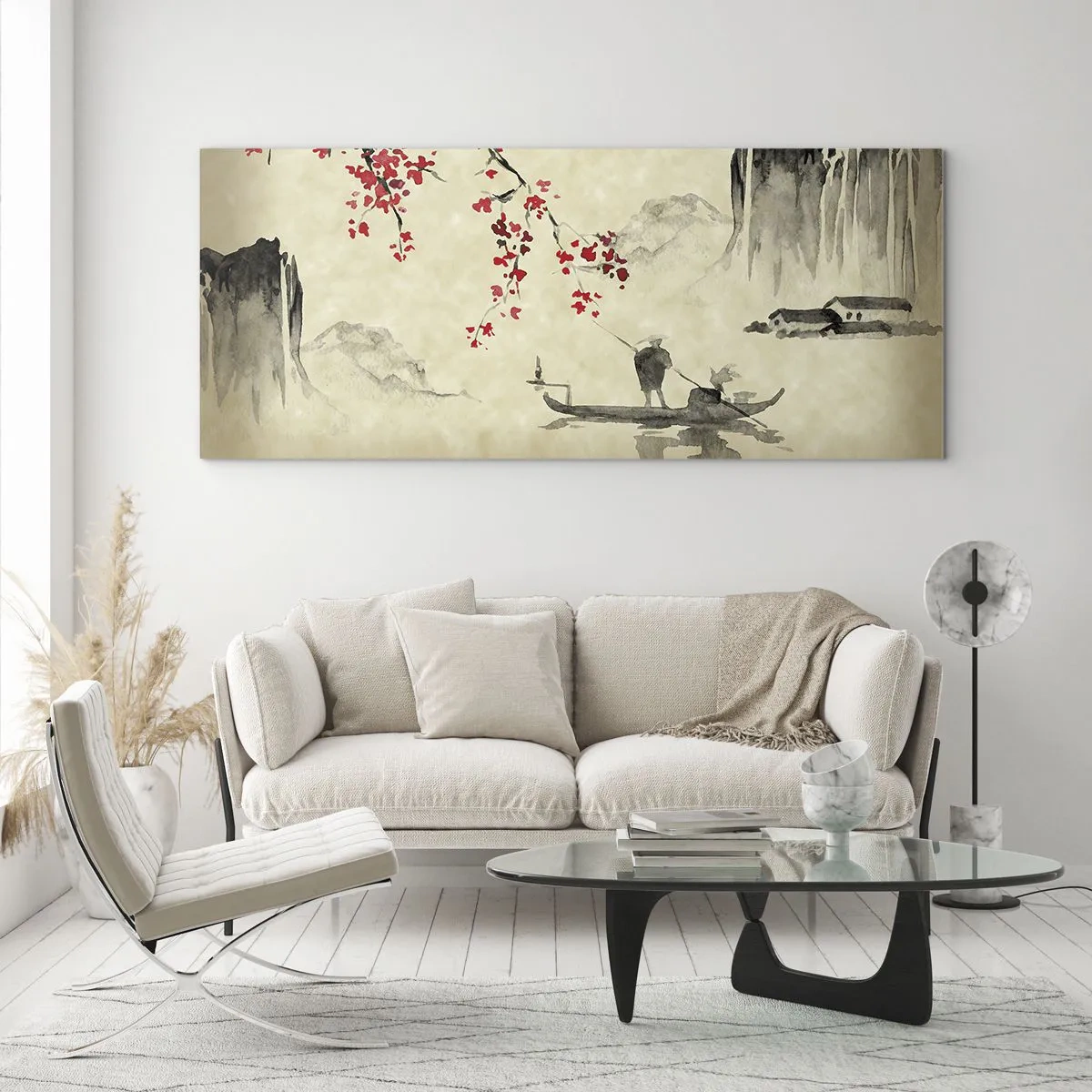 Billede på glas - I kirsebærblomsternes land - 140x50 cm