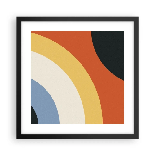 Plakat i sort ramme - Over for hinanden - 40x40 cm