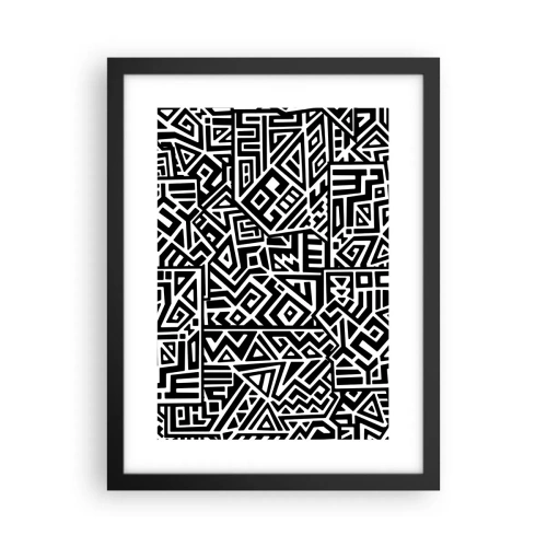Plakat i sort ramme - Præcolumbiansk sammensætning - 30x40 cm