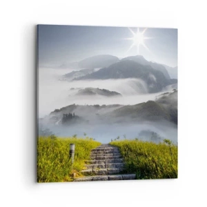 Lærredstryk - Billede på lærred - Stadig op mod skyerne - 70x70 cm