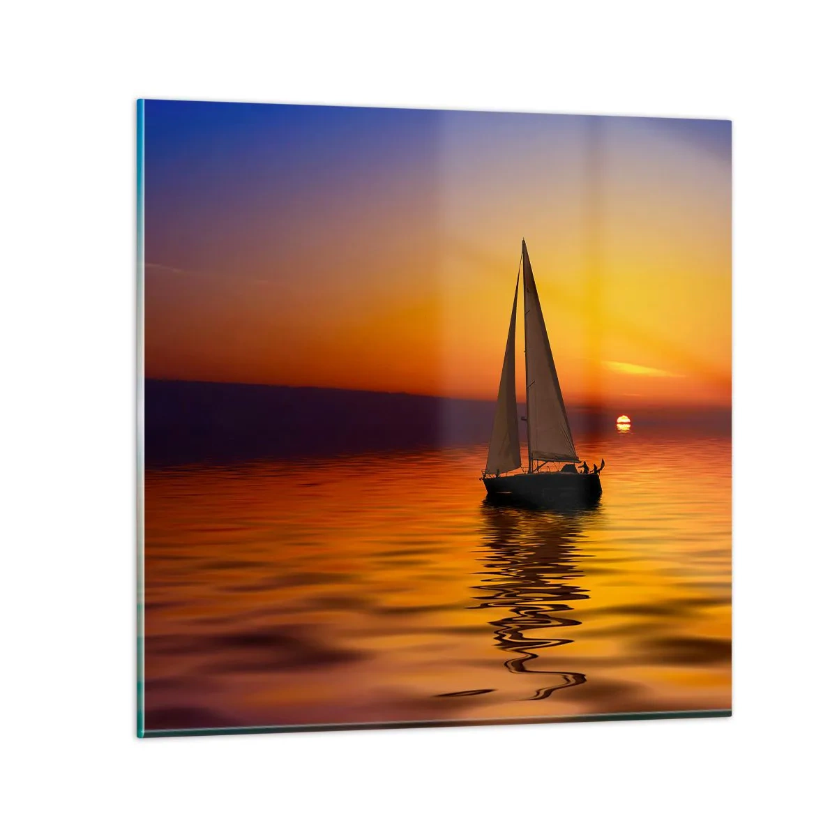 Billede på glas - Hvor er det stille her ved skumringen.... - 40x40 cm