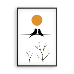 Plakat i sort ramme - Nattergal - 61x91 cm