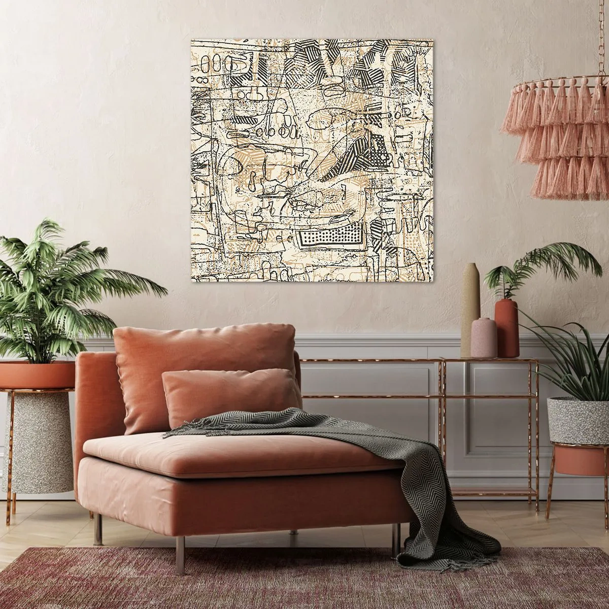 Lærredstryk - Billede på lærred - Venter på at blive afkodet - 60x60 cm