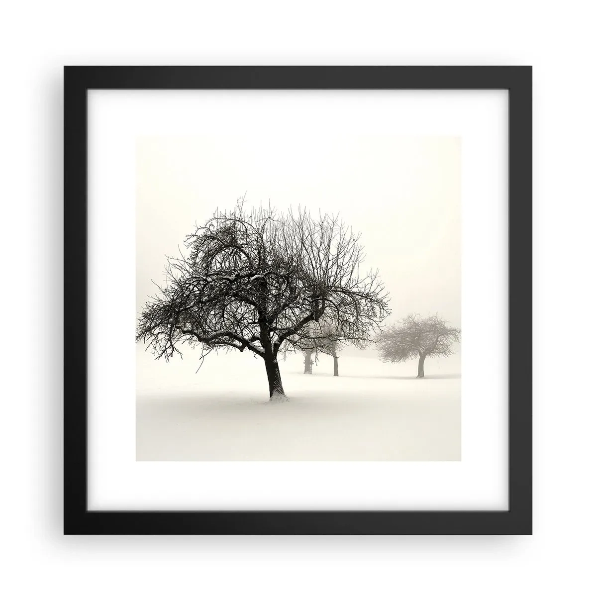 Plakat i sort ramme - Vintersøvn - 30x30 cm