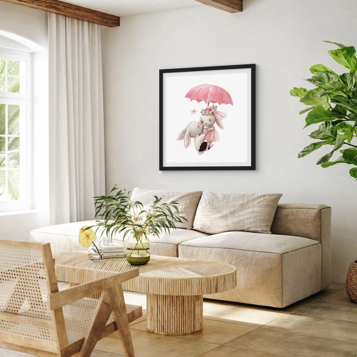 Plakat i sort ramme - Det er kærlighed - 60x60 cm