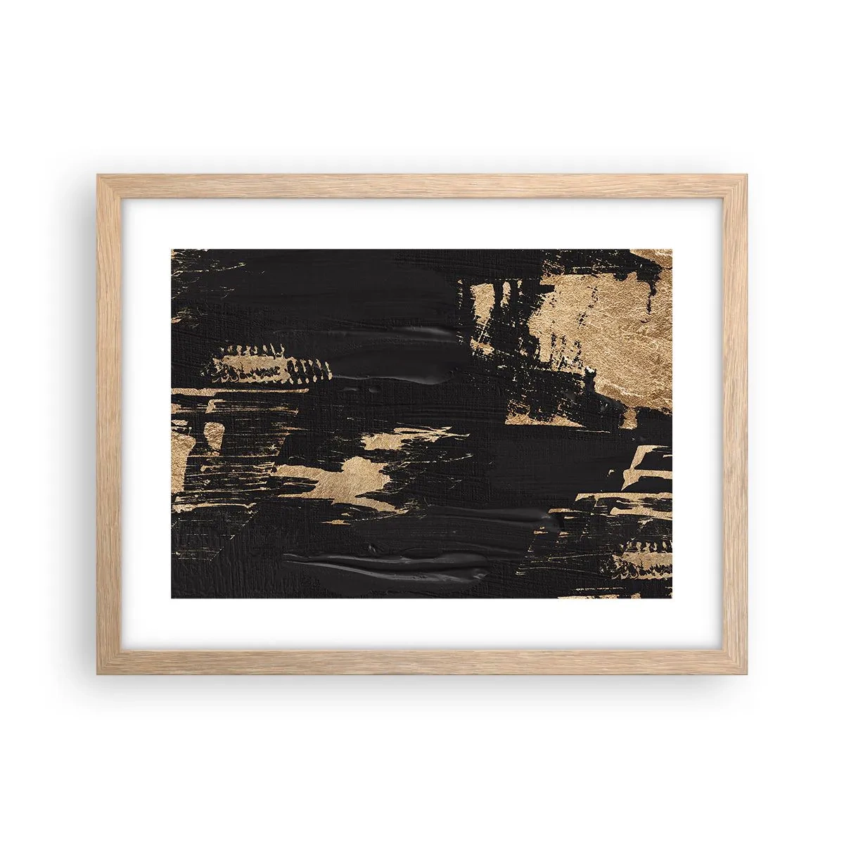 Plakat i ramme af lyst egetræ - Et spor af berøring - 40x30 cm