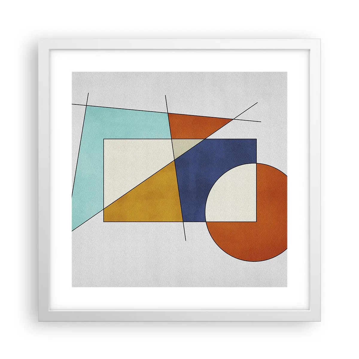 Plakat i hvid ramme - Abstraktion: modernistisk leg - 40x40 cm