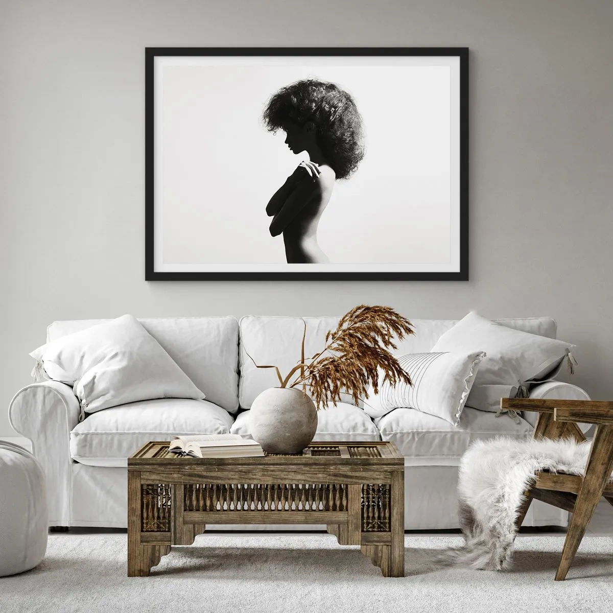 Plakat i sort ramme - Som en blomst på en slank stilk - 70x50 cm