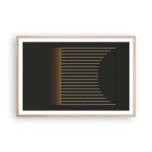 Plakat i ramme af lyst egetræ - Udforsk mørket - 91x61 cm