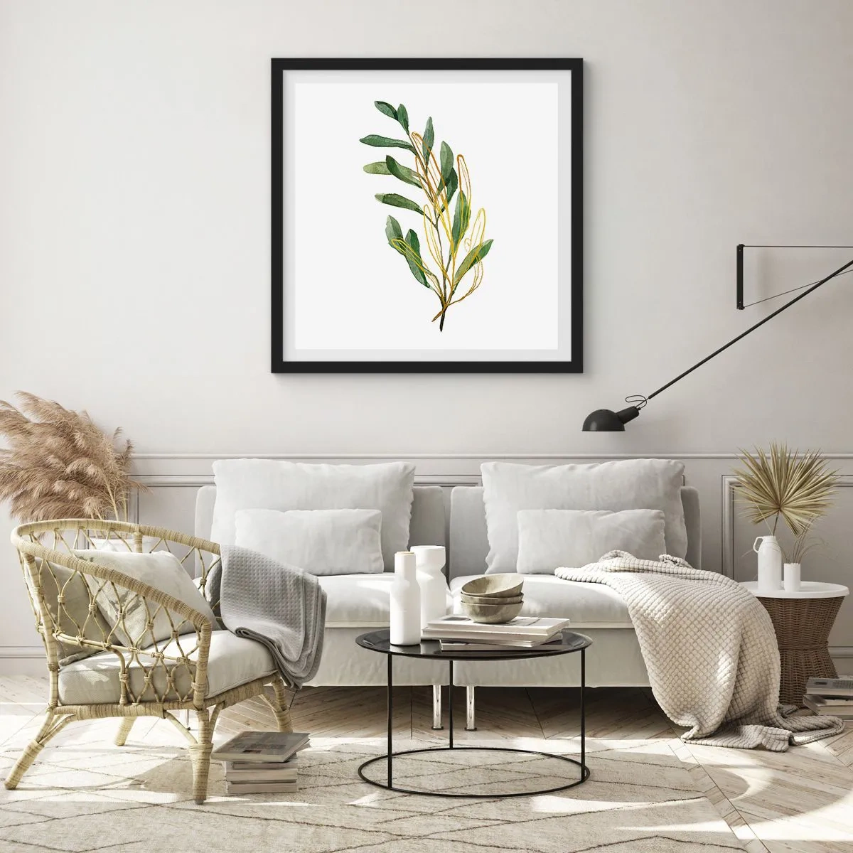 Plakat i sort ramme - Alt, hvad der er godt - 30x30 cm